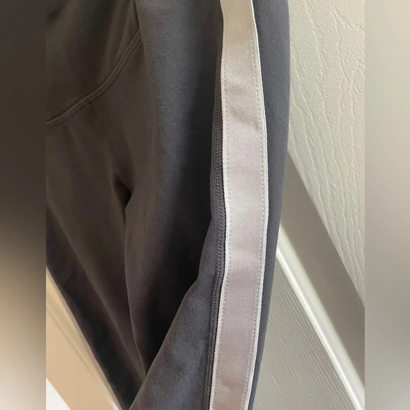 Athleta Womens S 2014 Gray *NICE* Metro Tux Silver Stripe Ankle Zipper Stretch - Picture 11 of 12